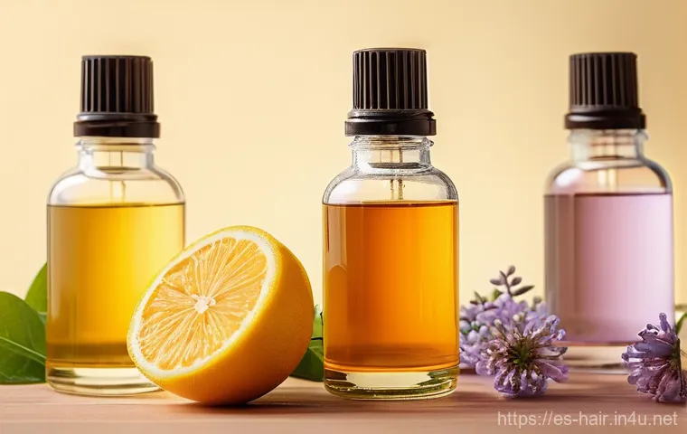 아로마테라피 샴푸 추천 - Here are three detailed image generation prompts in English, inspired by the benefits of aromatherap...