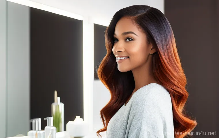 염색 후 헤어팩 추천 - Prompt 1: The Radiance of Perfectly Cared-For Colored Hair**