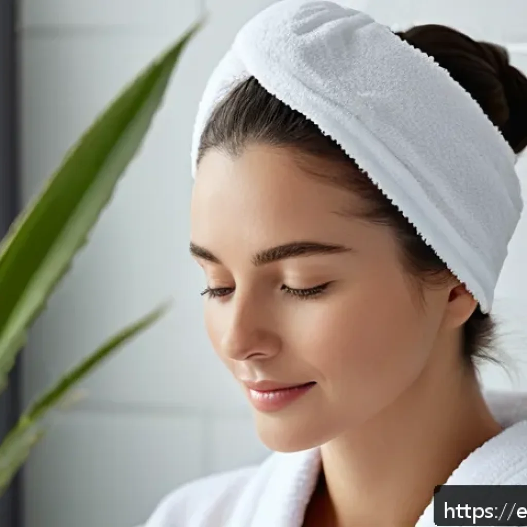 저자극 두피 스케일링 제품 추천 - A serene spa scene featuring a woman with medium-length dark hair gently exfoliating her scalp using...