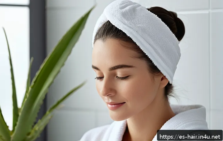 저자극 두피 스케일링 제품 추천 - A serene spa scene featuring a woman with medium-length dark hair gently exfoliating her scalp using...